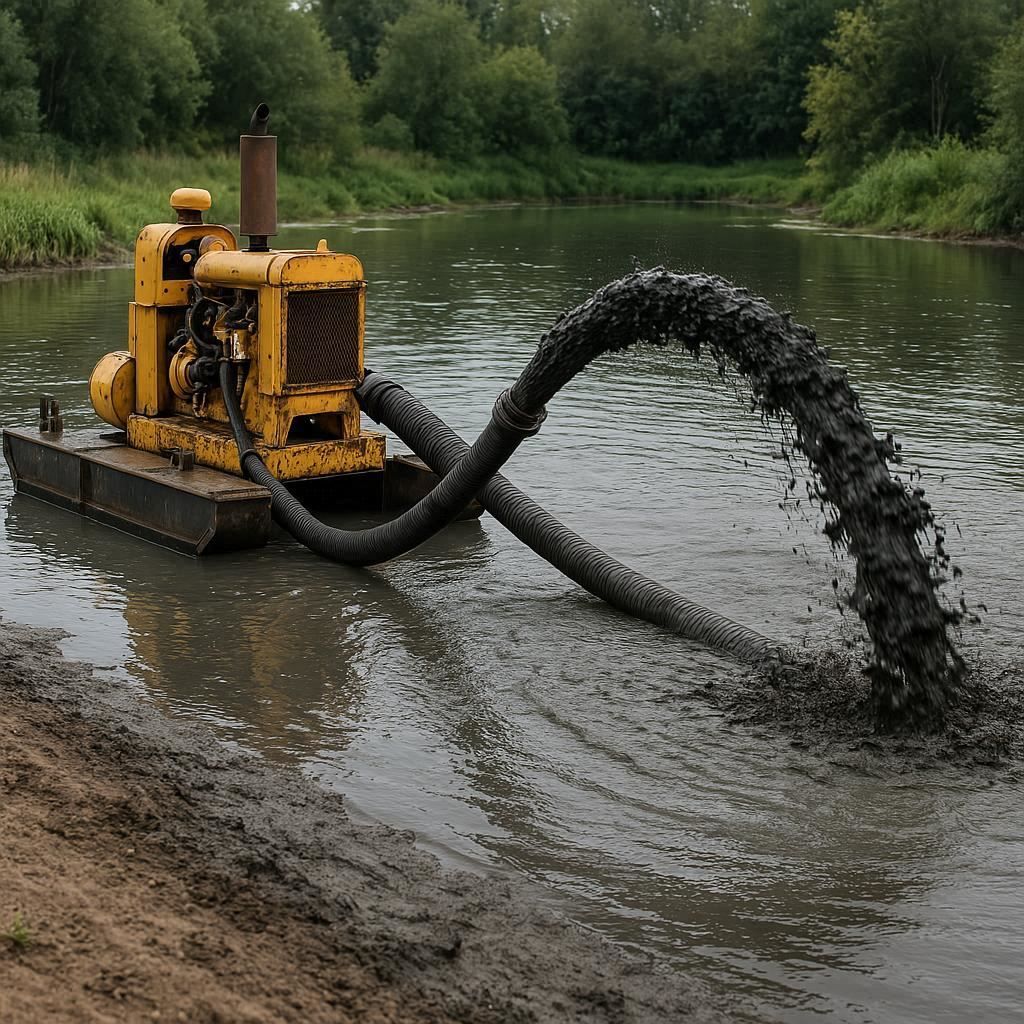 Очистка прудов и водоемов от ила в Чехове